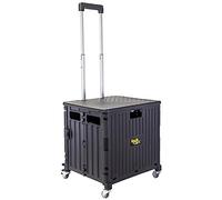dbest products Quik Cart 360 Caisse à roulettes à Quatre Roues avec siège très résistant et Pliable avec poignée, Noir