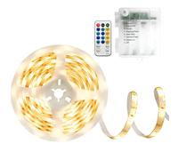 DBFAIRY Bande LED 5 m, 150 LED 2835 SMD, 8 modes, autocollante, avec télécommande, pour décoration de la chambre à coucher, de la maison (blanc chaud)