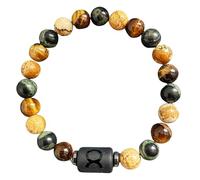 DBHDG Bracelet à perles du zodiaque pour homme - Pulsera Para Hombre lesté avec perles en pierre naturelle, bijou de guérison spirituelle à offrir (Taureau)
