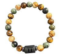 DBHDG Bracelet à perles du zodiaque pour homme - Pulsera Para Hombre lesté avec perles en pierre naturelle, bijou de guérison spirituelle à offrir (Gémeaux)