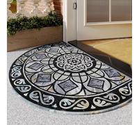 DBHDG Tapis Paillasson Demi Lune, Antidérapant Tapis Entrée Intérieur Lavable Tapis Paillasson, pour Chien, Entrée, Porte et Couloir (Bleu,60x90cm)