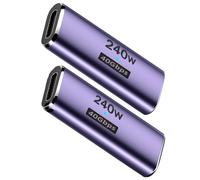 Dbilida Lot de 2 coupleurs USB C femelle vers femelle 240 W Coupleur 40 Gbps USB 4 Type C 8K @ 60 Hz, 5K @ 60 Hz, 4K @ 120 Hz pour iPhone 15 Series, Thunderbolt 4/3, iPad, MacBook Pro/Air
