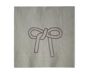 DBKD Serviette en papier Bow 33x33 cm Lot de 20 Beige