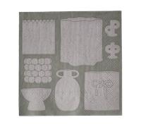 DBKD Serviette en papier Illustration 33x33 cm Lot de 20 Beige
