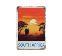 DBKGHIEDHG Affiches de voyage vintage d'Afrique du Sud, plaque en métal, décoration murale vintage rétro pour maison, jardin, cuisine, bar, pub, salon, bureau, garage (20 x 30 cm, K44)