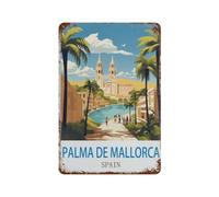 DBKGHIEDHG Palma de Majorque Espagne, plaque en métal rétro pour cuisine, salon, jardin, garage, pub (30 x 40 cm, K81)