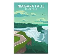 DBKGHIEDHG Plaque en métal avec paysage naturel du parc national des chutes du Niagara - Vintage - Décoration rustique - Pour café, bar, chambre à coucher, maison - 20 x 30 cm