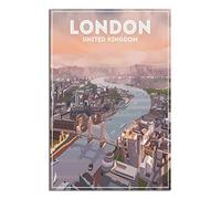 DBKGHIEDHG Plaque en métal Londres - Décoration murale vintage rustique - Pour café, bar, chambre à coucher, maison - 30 x 43 cm