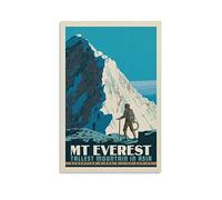 DBKGHIEDHG Plaque en métal « Mount Everest The highest Asian Mountain » - Décoration murale vintage rustique - Pour café, bar, chambre à coucher, maison - 20 x 30 cm