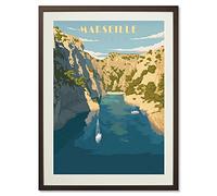 DBKGHIEDHG Plaque en métal - Parc national des Calanques de Marseille - Décoration murale vintage rustique - Pour café, bar, chambre à coucher, maison - 20 x 30 cm