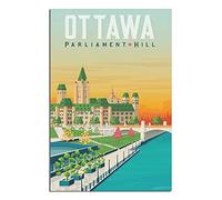 DBKGHIEDHG Plaque en métal vintage en étain avec inscription « Canada Ottawa Parliament Hill Sunset » - Décoration murale vintage rustique - Pour café, bar, chambre à coucher, maison - 20 x 30 cm