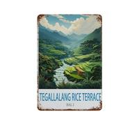 DBKGHIEDHG Tegallalang - Affiche de voyage vintage en métal - Décoration murale pour cuisine, jardin, salle de bain - 20 x 30 cm - C75