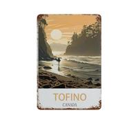 DBKGHIEDHG Tofino I85 Affiche vintage de voyage en métal pour pub, bar, cuisine, jardin, salle de bain, décoration d'intérieur (20 x 30 cm