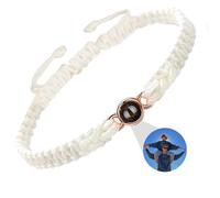 DBLXYAN Bracelet avec image à l'intérieur, bracelet personnalisé avec photo personnalisée, bracelets d'identification pour femmes, cadeaux commémoratifs pour un être cher, Medium, Argent sterling,