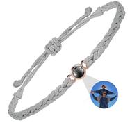 DBLXYAN Bracelet avec image à l'intérieur, bracelet personnalisé avec photo personnalisée, bracelets d'identification pour femmes, cadeaux commémoratifs pour un être cher, Medium, Argent sterling,