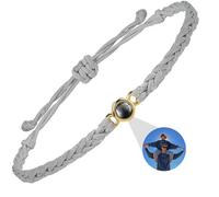 DBLXYAN Bracelet avec image à l'intérieur, bracelet personnalisé avec photo personnalisée, bracelets d'identification pour femmes, cadeaux commémoratifs pour un être cher, Medium, Argent sterling,