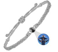 DBLXYAN Bracelet avec image à l'intérieur, bracelet personnalisé avec photo personnalisée, bracelets d'identification pour femmes, cadeaux commémoratifs pour un être cher, Medium, Argent sterling,