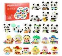DBPBToU Calendrier De L'Avent En Briques Miniatures 2025 Pour Calendrier Enfant, 24 Surprises Calendrier De L'Avent Kinder Avec Cadeaux (Canard et Panda)