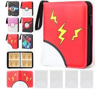 DBPBToU Classeur Carte pour 400 Cartes avec 400 Pochettes, Album Carte pour Poke V, Vmax, TAG TEAM, EX, GX, MTG, TCG, Protection Carte, Cahier en Cuir PU imperméable (Flammes)