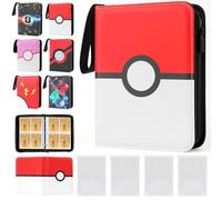 DBPBToU Classeur Carte pour 400 Cartes avec 400 Pochettes, Album Carte pour Poke V, Vmax, TAG TEAM, EX, GX, MTG, TCG, Protection Carte, Cahier en Cuir PU imperméable (Cercle)