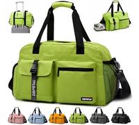 DBPBToU Sac de Voyage pour Homme et Femme, Sac de Sport avec Compartiment pour Chaussures, Travel Bag Imperméable avec Compartiment Humide, Utilisé comme Sac de Gym/Sac de Piscine (Vert)