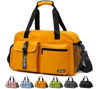 DBPBToU Sac de Voyage pour Homme et Femme, Sac de Sport avec Compartiment pour Chaussures, Travel Bag Imperméable avec Compartiment Humide, Utilisé comme Sac de Gym/Sac de Piscine (Jaune)