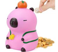 DBPBToU Tirelire Enfant Tirelire Capybara Kawaii pour Filles Garçons Décoration des Chambres d'enfants Cadeaux pour Enfants (Rose)