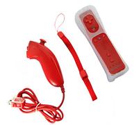 DBPOWER 2in1 Manette Wiimote Controller + Nunchuk + intégré Motion Plus pour Wii Rouge
