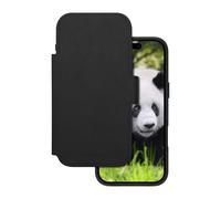 19twenty8 Étui à rabat Lynge – Cuir pleine fleur, compatible MagSafe – Noir pour iPhone Air