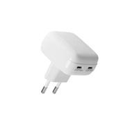 re-charge Pro - Adaptateur secteur - plat - 20 Watt - 3 A - 2 connecteurs de sortie (USB-C) - blanc - Europe