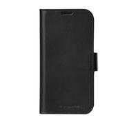 Étui Portefeuille en Cuir pour iPhone 16 Pro avec Fonction Support Noir