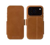 19twenty8 Étui à rabat Copenhagen – cuir pleine fleur brun clair – pour Apple iPhone 17 Pro Max