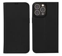 DBRAMANTE1928, Etui folio pour Apple iPhone 14 Pro Max modèle Oslo en cuir avec porte-carte, noir