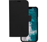 DBRAMANTE1928, Etui pour iPhone 14 Folio 2 en 1 modèle Stockholm en cuir avec porte-carte, Noir