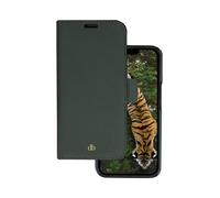 DBRAMANTE1928, étui pour iPhone 14 Pro Folio 2 en 1 modèle New York en cuir avec porte-carte, vert foncé