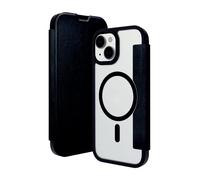 Helsinki - Etui à rabat pour téléphone portable - compatibilité avec MagSafe - cuir vegan, plastique - clair, noir - pour Apple iPhone 15 Plus