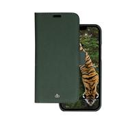 DBRAMANTE1928, iPhone 14 Plus Folio 2 en 1 modèle New York en cuir avec porte-carte, vert foncé