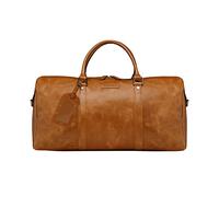 dbramante1928 Sac de voyage Kastrup 2 — Cuir véritable pleine fleur, poignées et bandoulière (Tan)