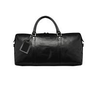 dbramante1928 - Kastrup 2 Sac de Voyage Weekend pour Femmes et Hommes - Sac avec Poignées en Cuir Structuré et Bandoulière - Fabriqué en Cuir Véritable Pleine Fleur (Noir (2nd Gen))