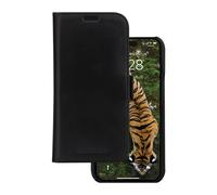 Lynge - Etui à rabat pour téléphone portable - cuir pleine fleur - noir - pour Apple iPhone 13, 14, 15, 16e, 17e
