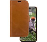 19twenty8 Étui à rabat Lynge cuir pleine fleur brun clair pour iPhone 15 Pro