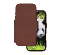 19twenty8 Étui à rabat Lynge – Cuir pleine fleur, compatible MagSafe – Brun foncé pour iPhone 17 Pro