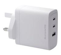 dbramante1928 re-charge IT - Adaptateur secteur - 100 watt - 3 connecteurs de sortie (2 x USB-C, USB) - blanc - Royaume-Uni Blanc