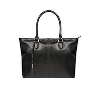 dbramante1928 - Sophie Amalienborg Sac pour Ordinateur Portable 15 pouces pour femmes - Sac de Transport avec Deux Poignées Supérieures - Fabriqué en Cuir Pleine Fleur Doux et Lisse - Noir