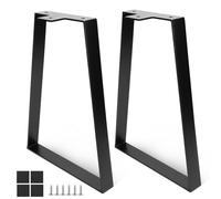 DBREAKS 2 Pieds de Table trapézoïdaux de 40 cm, Pieds de Table Noirs en métal trapézoïdal, Pieds de Meuble avec vis, Pieds de Meubles pour Table Basse, Table de Chevet, Banc DIY