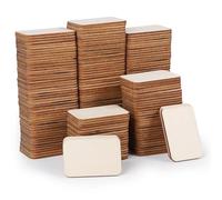 DBREAKS 200pcs Carré Pièces Planchette Bois Naturel 3,3x5cm, Étiquettes Cadeaux de Mariage, pour Peinture Écriture Étiquetage DIY Photo Props Décoration de de la Maison, de Noël