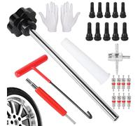 DBREAKS 24 Pcs Outils de Valve Pneu Voiture Remover, Kit de Réparation de Valve de Pneu, Extracteur de Valve, Demonte Obus Valve, Outil de Crochet, Kit de Réparation pour Voiture, Moto, Vélo