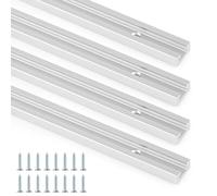 DBREAKS 4pcs T-Track, 400mm T Track Rail en Aluminium, T-Slot pour les Routeurs Fixes de Table de Table du Bois Planches de Plume, avec 6 vis autotaraudeuses(19mm)