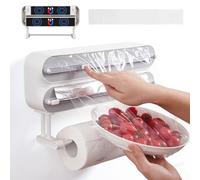 DBREAKS Derouleur Film Alimentaire Magnétique, Distributeur Aluminium et Film Alimentaire, d'organisateur de Papier Aluminium, Coupe-Film-Alimentaire pour Tiroir de Cuisine, avec Film Alimentaire