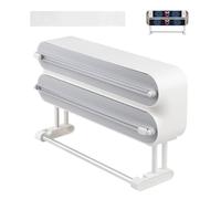 DBREAKS Derouleur Film Alimentaire Magnétique, Distributeur Aluminium et Film Alimentaire, d'organisateur de Papier Aluminium, Coupe-Film-Alimentaire pour Tiroir de Cuisine, Support Sopalin